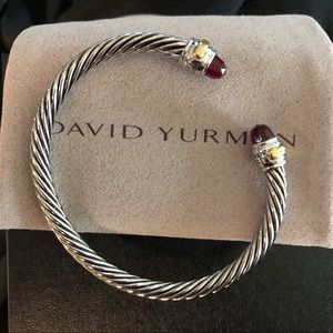 David Yurman sterling cuff 14kgold ruby 5mm